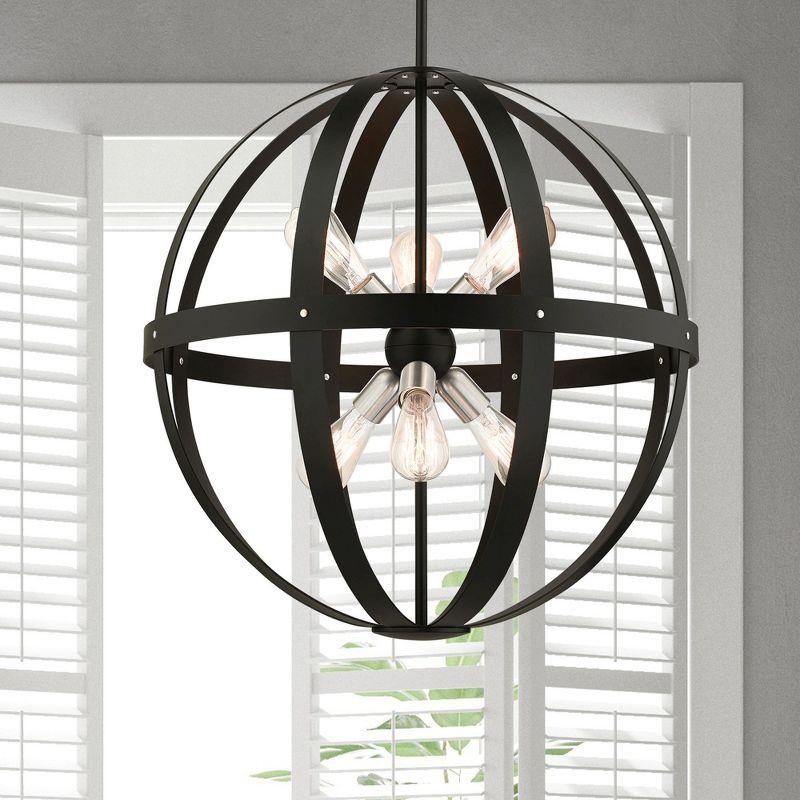 Livex Lighting Stoneridge 6 - Light Pendant in  Textured Black