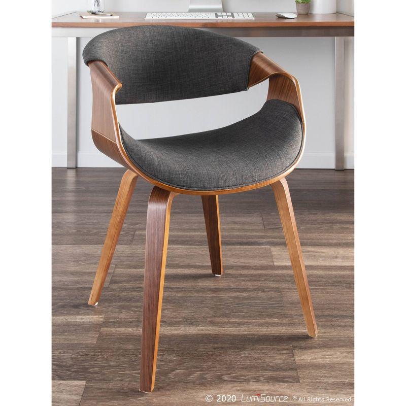 Charcoal Fabric Walnut Wood Upholstered Dining Chair Set