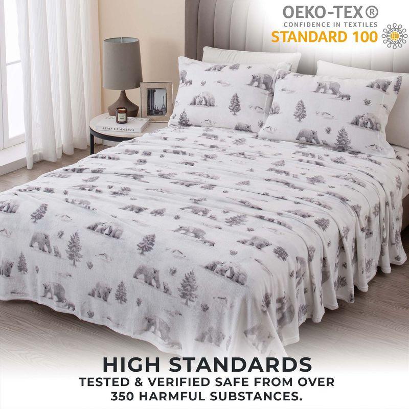 Printed Velvet Plush Fleece Sheet Set - Great Bay Home