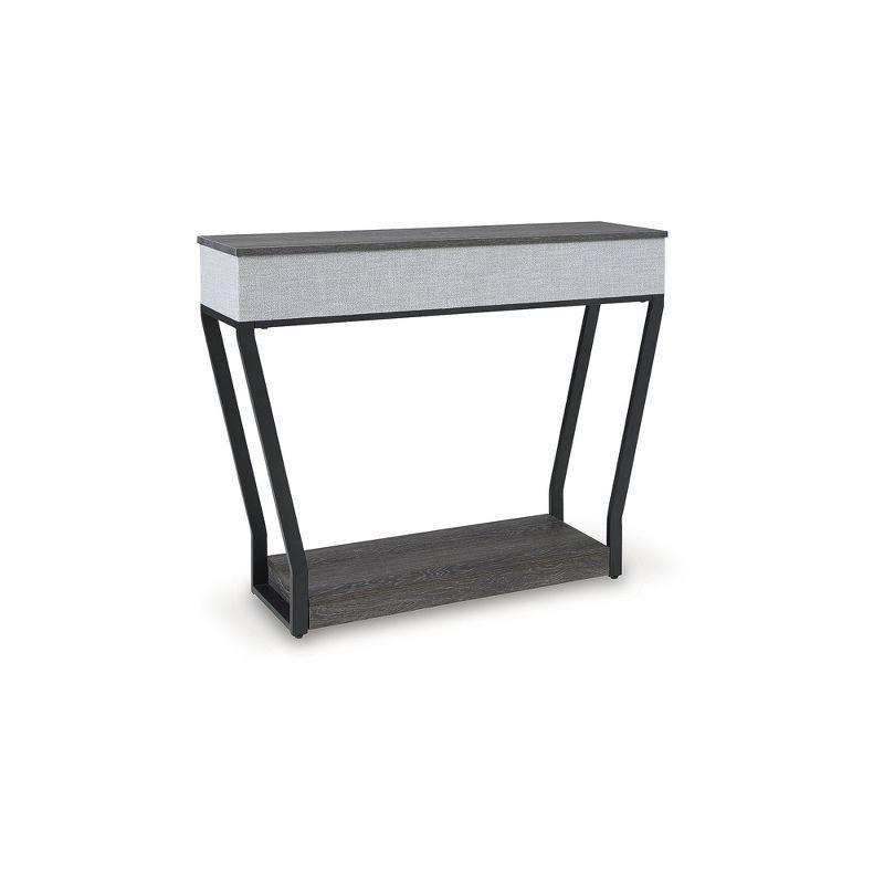 Gray and Black Rectangular Console Sofa Table with Storage