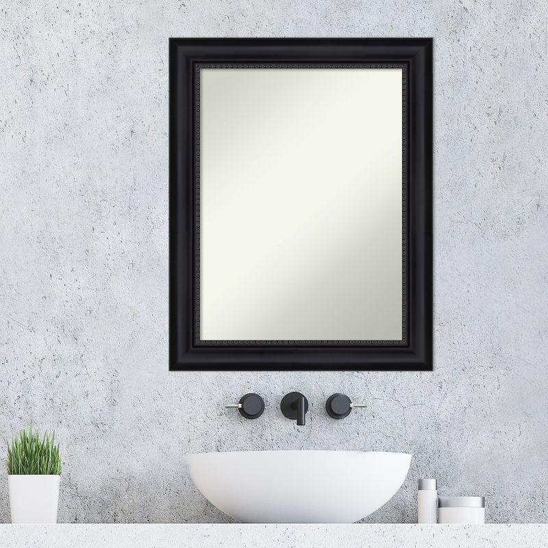 Amanti Art Astor Black Non-Beveled Bathroom Wall Mirror