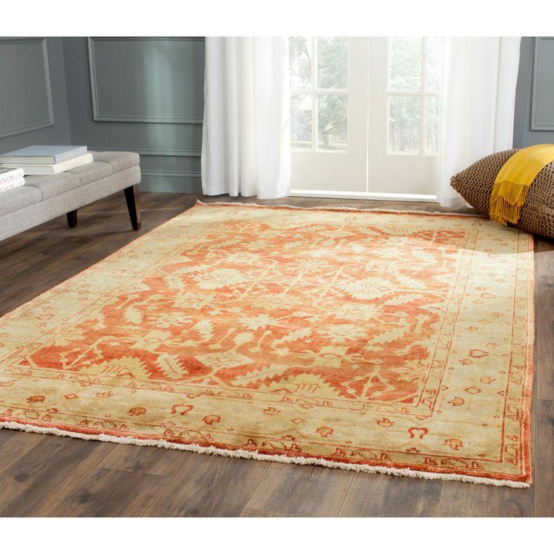 Hand-Knotted Red Wool Rectangular Rug 4' x 6'