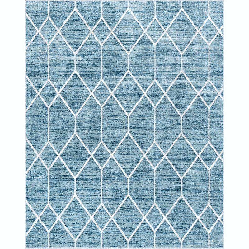 Unique Loom 8' 0 x 10' 0 Blue Matrix Trellis Deco Area Rug