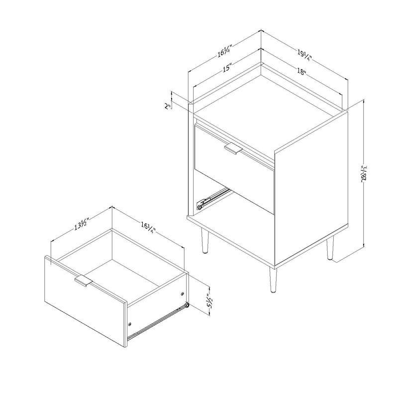 Hype 2 Drawer End Table with Storage