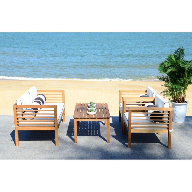 Wade Logan® Arlethe Wood 4 - Person Patio Conversation Sets with Cushions