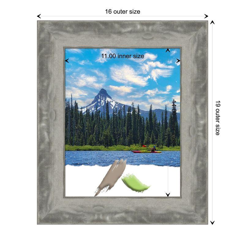 Amanti Art Waveline Silver Narrow Picture Frame Opening Size 11x14 in.