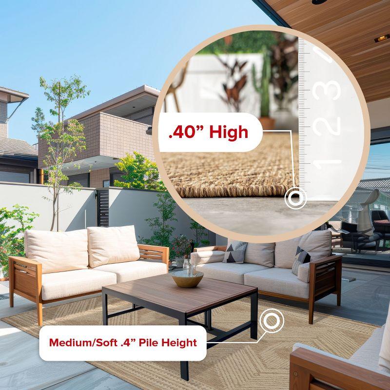 nuLOOM 10' x 12' Outdoor Geometric Area Rug, Stain Resistant, Weather Resistant, High Traffic, Patio, Balcony, Outside, Ranya Light Brown