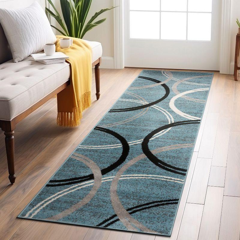 World Rug Gallery Contemporary Abstract Circles Design Area Rug