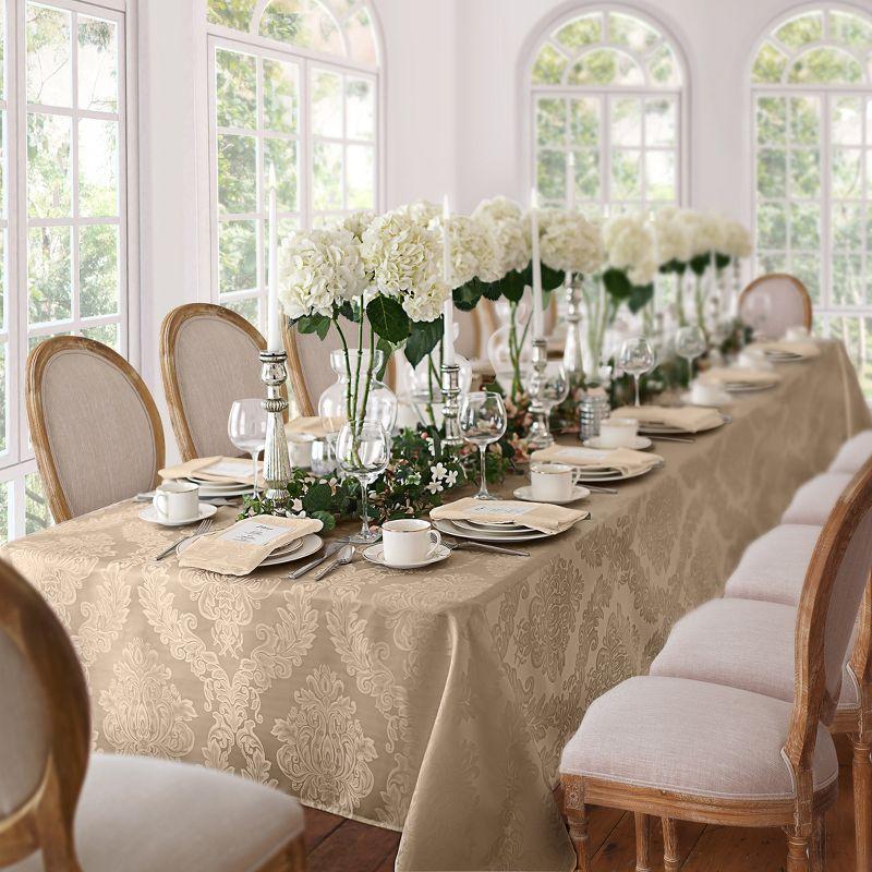 Elrene Barcelona Jacquard Damask Stain Resistant Tablecloth ~ Elrene Home Fashions