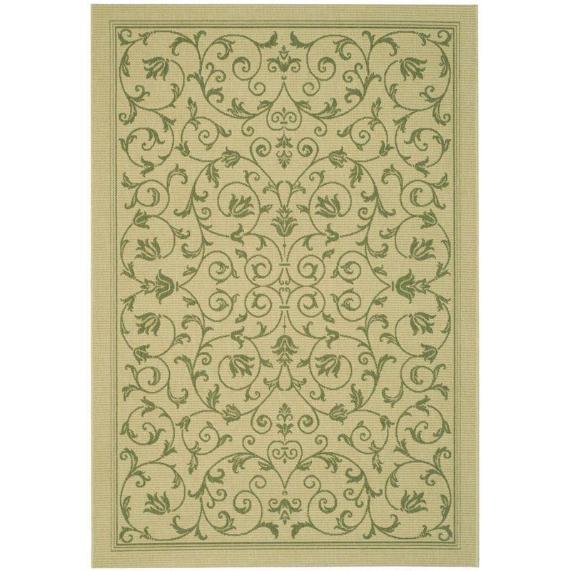 Sisal Weave Easy-Care Natural Olive 6'7" x 9'6" Indoor/Outdoor Rug