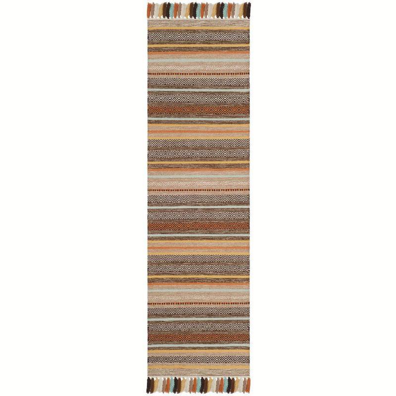 Coastal Charm Brown/Multi Stripe Cotton 2'3" x 8' Runner Rug