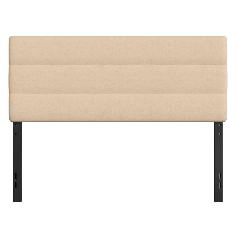 Flash Furniture Paxton Queen Channel Stitched Fabric Upholstered Headboard, Adjustable Height from 44.5" to 57.25" - Cream