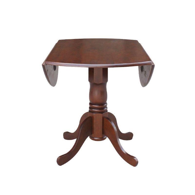 Cottage Charm Espresso 42" Round Wood Extendable Dining Table