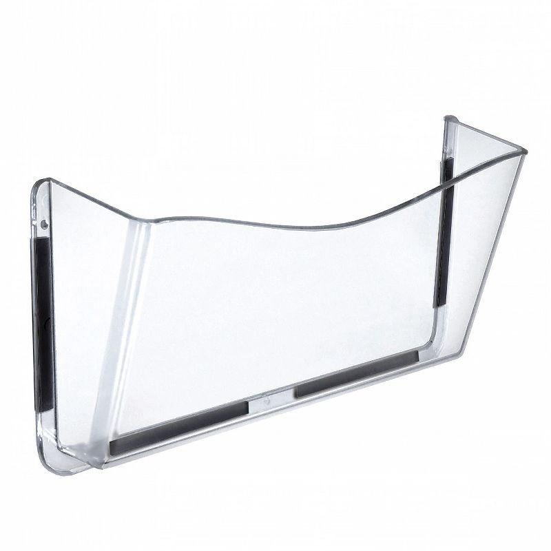 Azar Displays Clear Plastic Wall Mount File Holder with Magnets, 4-Pack (Set of 4)