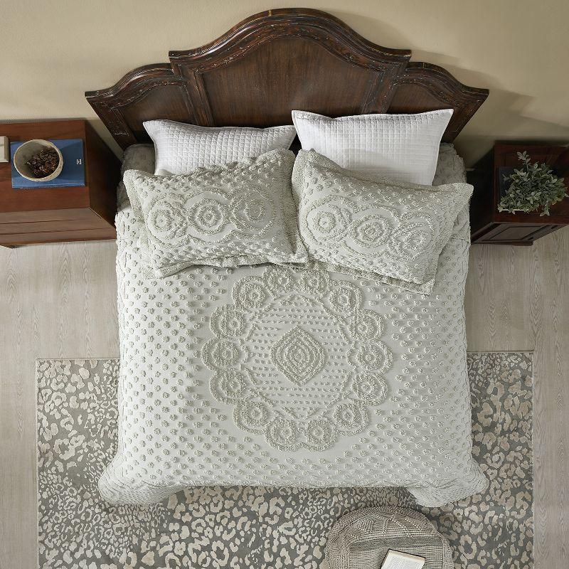 Better Trends Heirloom Collection Machine Washable 100% Cotton Chenille Coverlet / Bedspread Lush & Comfortable Bedding Medallion Pattern Fit All-Season