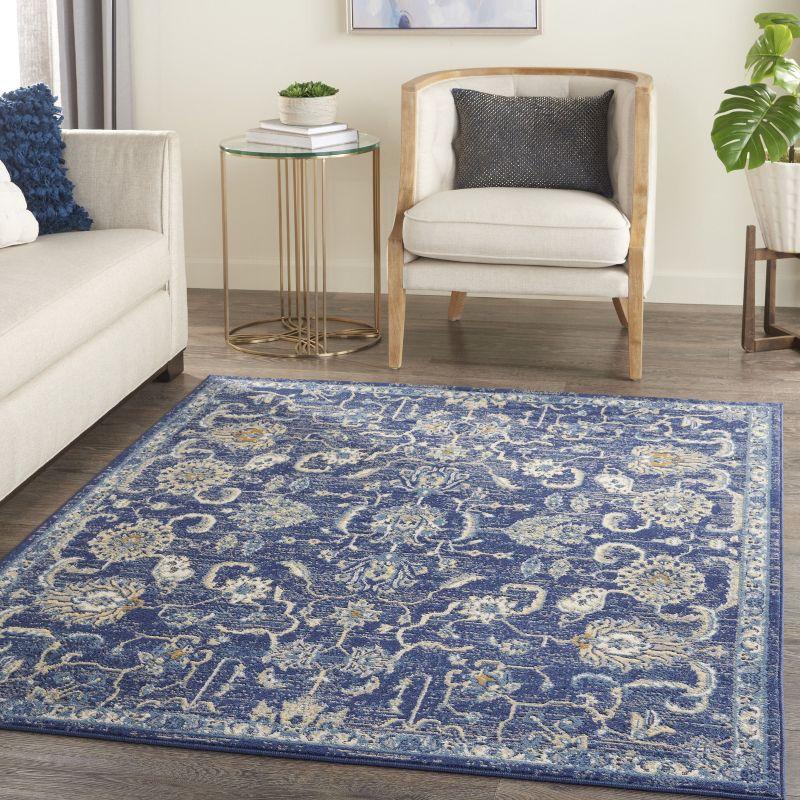 Nourison Grafix GRF24 Indoor Area Rug - Navy 3'9" x 5'9"