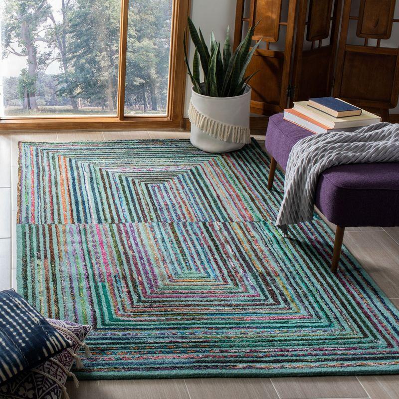 Nantucket NAN603 Hand Tufted Area Rug - Teal - 6'x6' - Safavieh.
