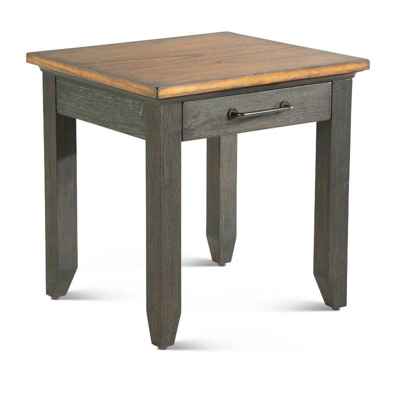 Bear Creek 24" Black and Brown Rustic End Table with Storage