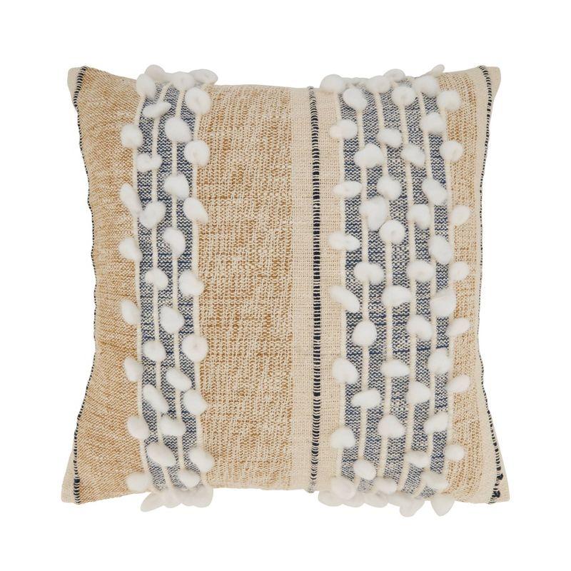 Textured Woven Striped Throw Pillow Cover - Saro Lifestyle