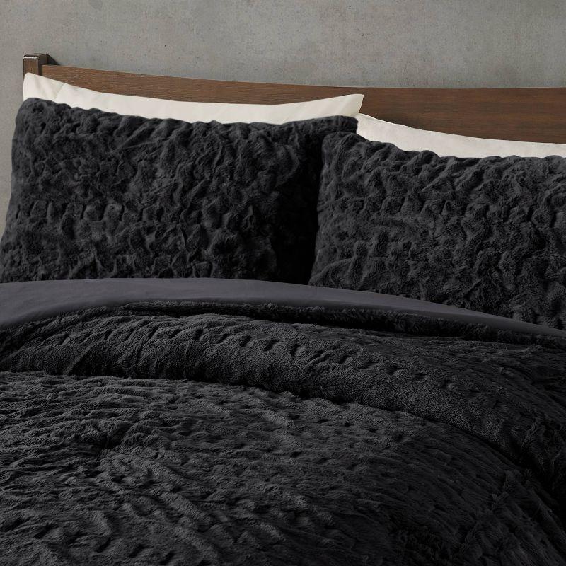 Almagul Ruched Fur Down Alternative Comforter Set