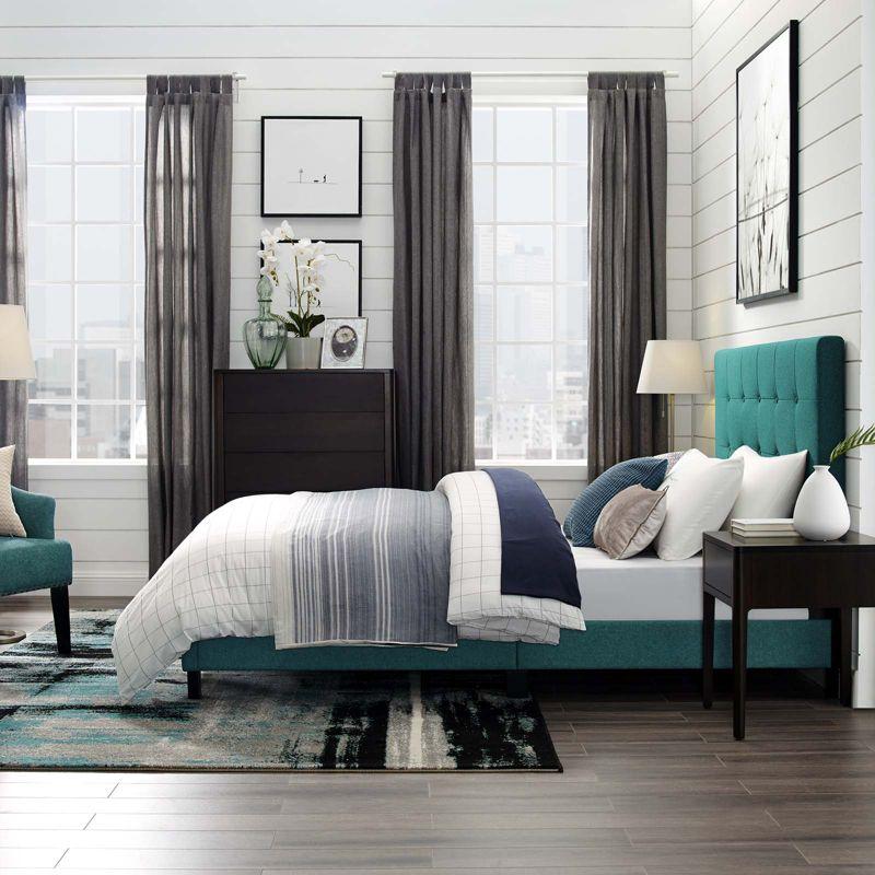 Modway Melanie Tufted Button Upholstered Fabric Platform Bed