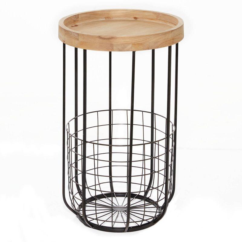 Industrial Metal Accent Table Black - Olivia & May: Round Iron Side Table, No Assembly Required