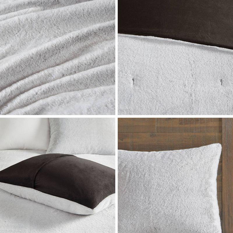 Ivory Faux Fur King Down Alternative Comforter Set