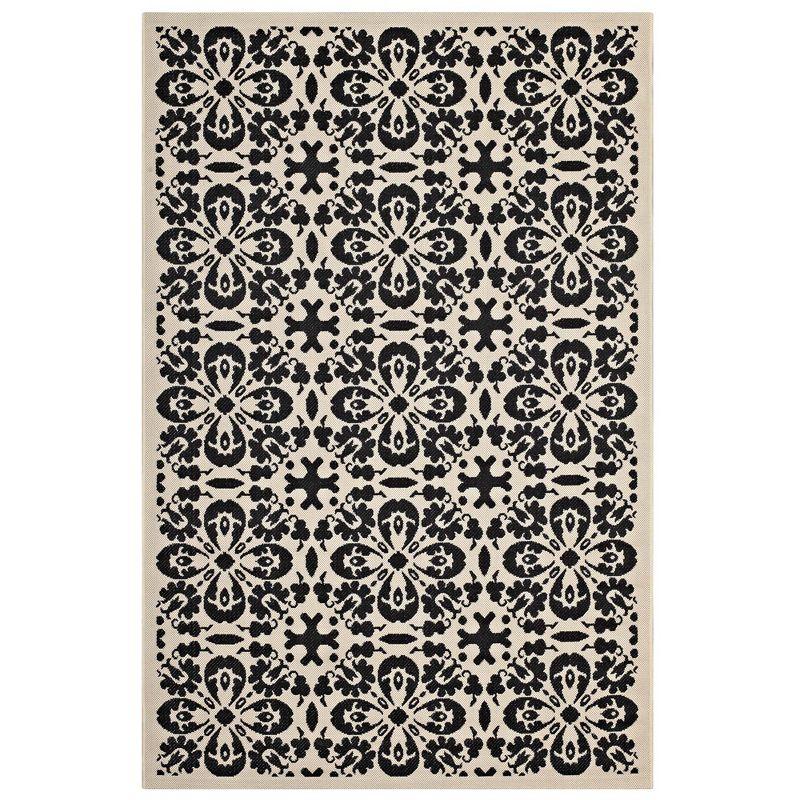 Modway Ariana Vintage Floral Trellis 4x6 Indoor and Outdoor Area Rug