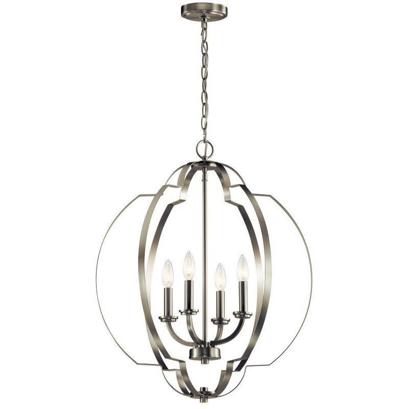 Classic Voleta 22" Wide 4-Light Cage Pendant in Brushed Nickel