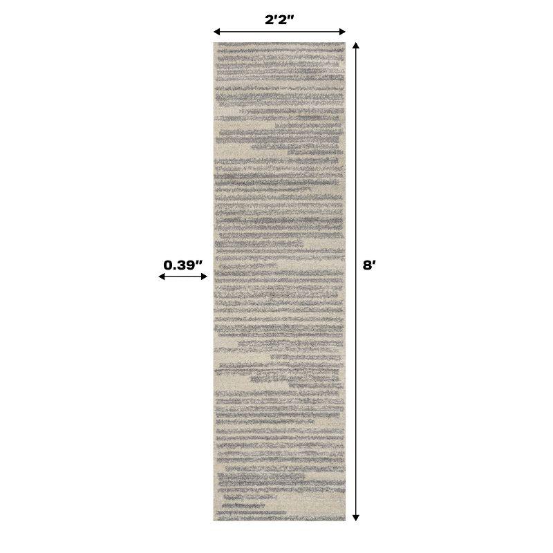 JONATHAN Y Khalil Modern Berber Stripe Cream/Gray 2 ft. x 8 ft. Runner Rug