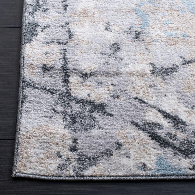 Elysian Ivory & Grey Abstract 8' x 10' Synthetic Area Rug