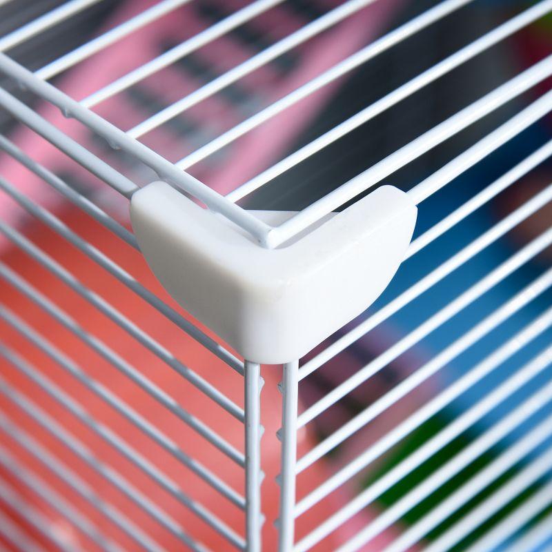 PawHut 5-Tier Hamster Cage Rodent Gerbil Habitat Habitat Metal Wire with Water Bottle, Food Dishes, Interior Ladder, Tube