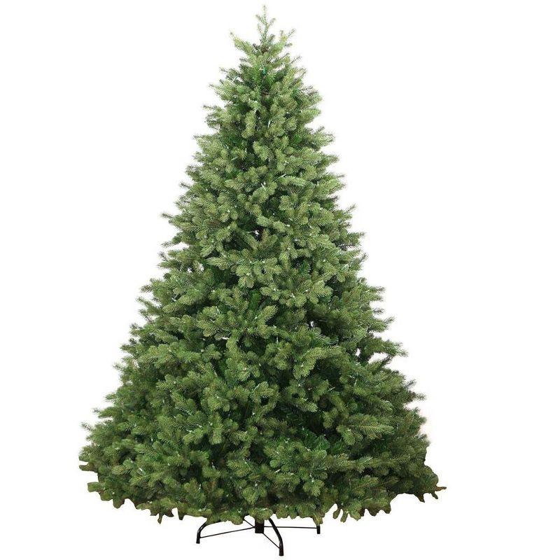 King of Christmas 7.5ft Cypress Spruce Artificial Christmas Tree Unlit, Hinged Xmas Trees with Metal Stand