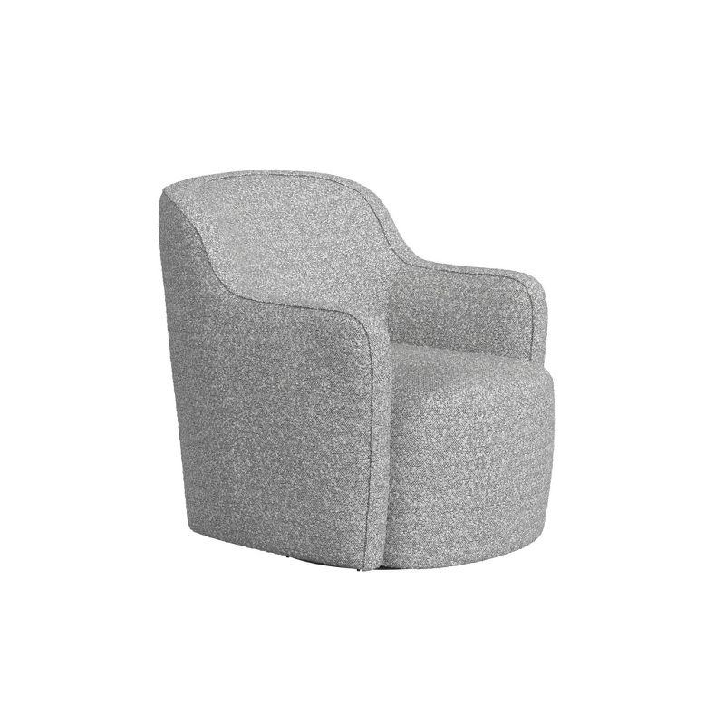 HomePop Upholstered Swivel Accent Chair White/Gray Boucle