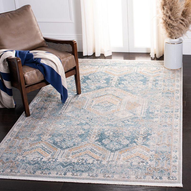 Shivan SHV727 Power Loomed Indoor Area Rug - Blue/Gold - 4'x6' - Safavieh