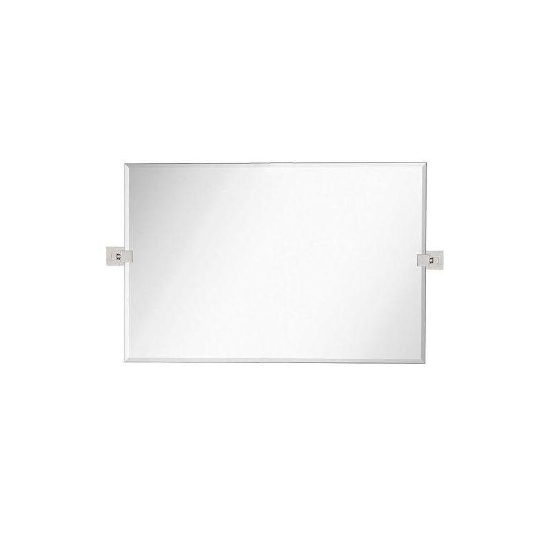 Hamilton Hills 24" x 36 " Frameless Pivot Wall Mirror With Matte Black Squared Wall Brackets