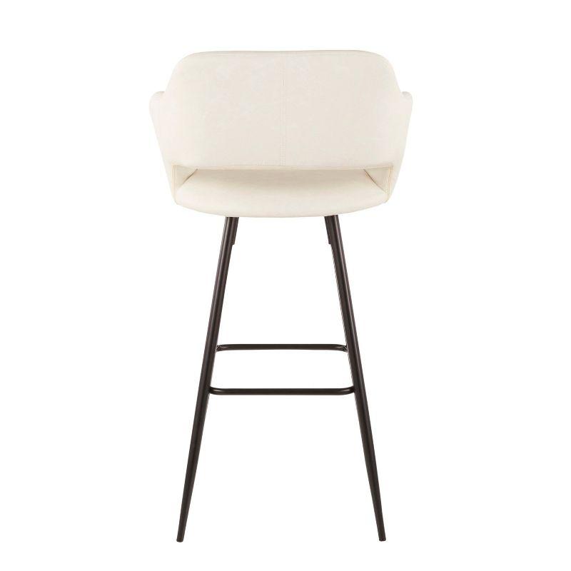 Set of 2 Margarite Contemporary Barstools: Ergonomic Low Back, Metal Legs, 29" Seat Height - LumiSource