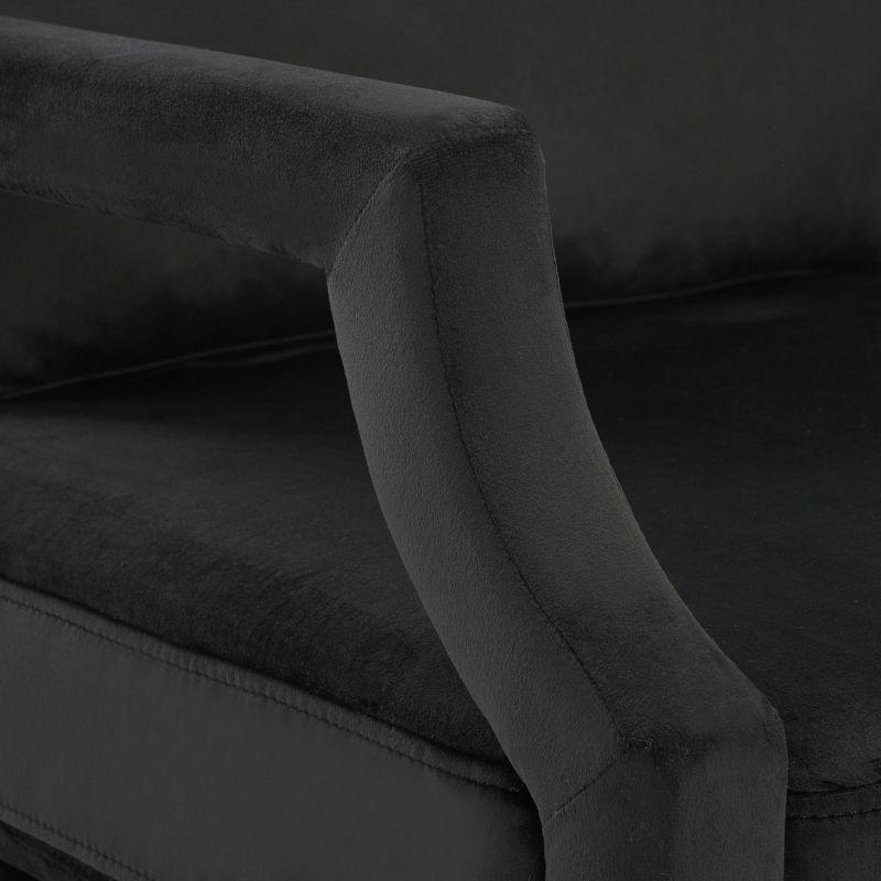 Genoa Upholstered Arm Chair - Black Velvet - Safavieh.