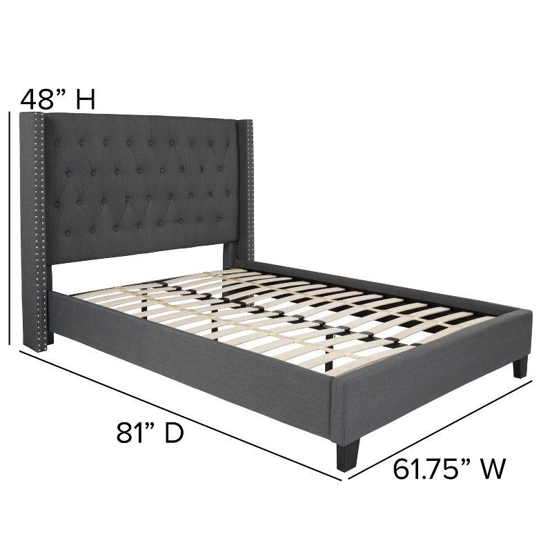 Flash Furniture Riverdale Full Size Tufted Upholstered Platform Bed in Dark Gray Fabric