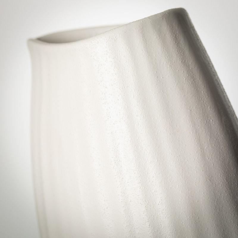 Sullivans 9" Modern White Ribbed Vase