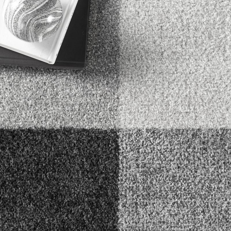 Nuloom Aisha Plaid 4x6 Indoor Area Rug for Living Room Bedroom Dining Room Kitchen, Grey/Ivory