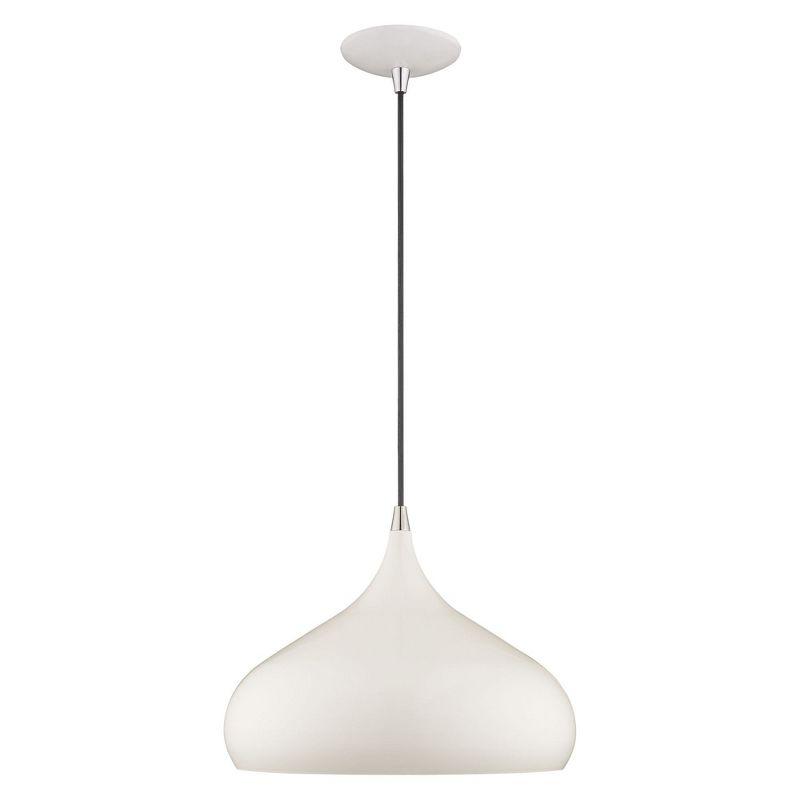 Livex Lighting Metal Shade 1 - Light Pendant in  Shiny White