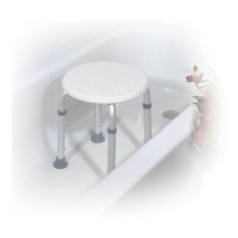 Drive Medical Adjustable Height Bath Stool, White