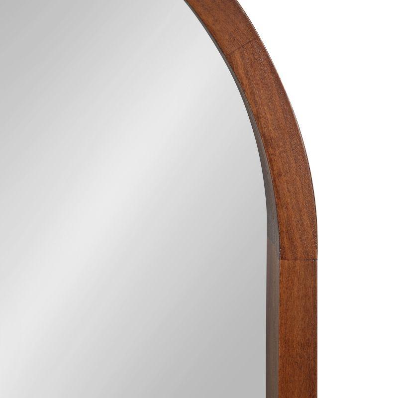 Hutton Arch Walnut Wood 20x30 Farmhouse Vanity Mirror