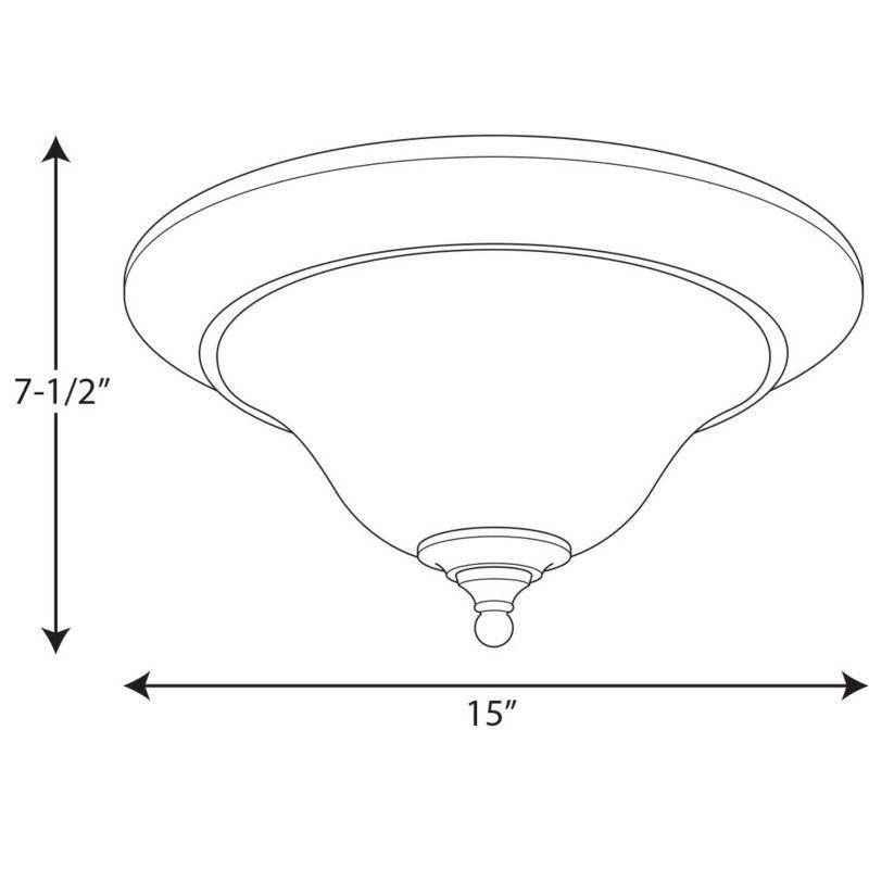 Progress Lighting Trinity Collection 2-Light Flush Mount Ceiling Fixture, Brushed Nickel, Etched Glass Shade