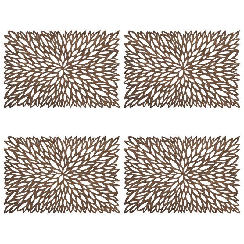 Saro Laser Cut Placemat Collection Floral Rectangle Placemat (Set of 4)