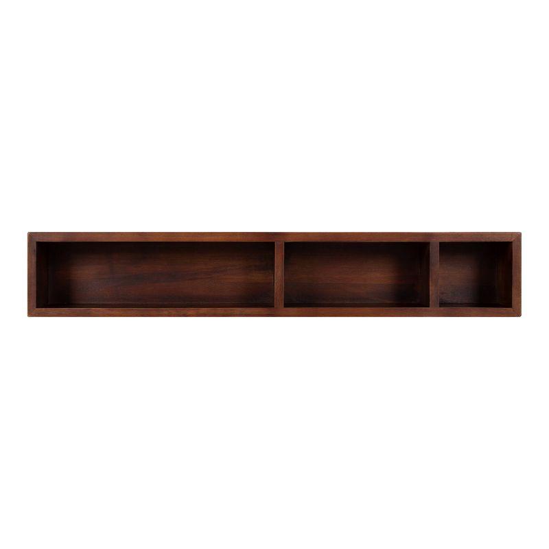 26" x 4" Hutton Wall Pocket Shelf Walnut Brown - Kate & Laurel All Things Decor: Wood Message Center, Corkboard, Office Organizer