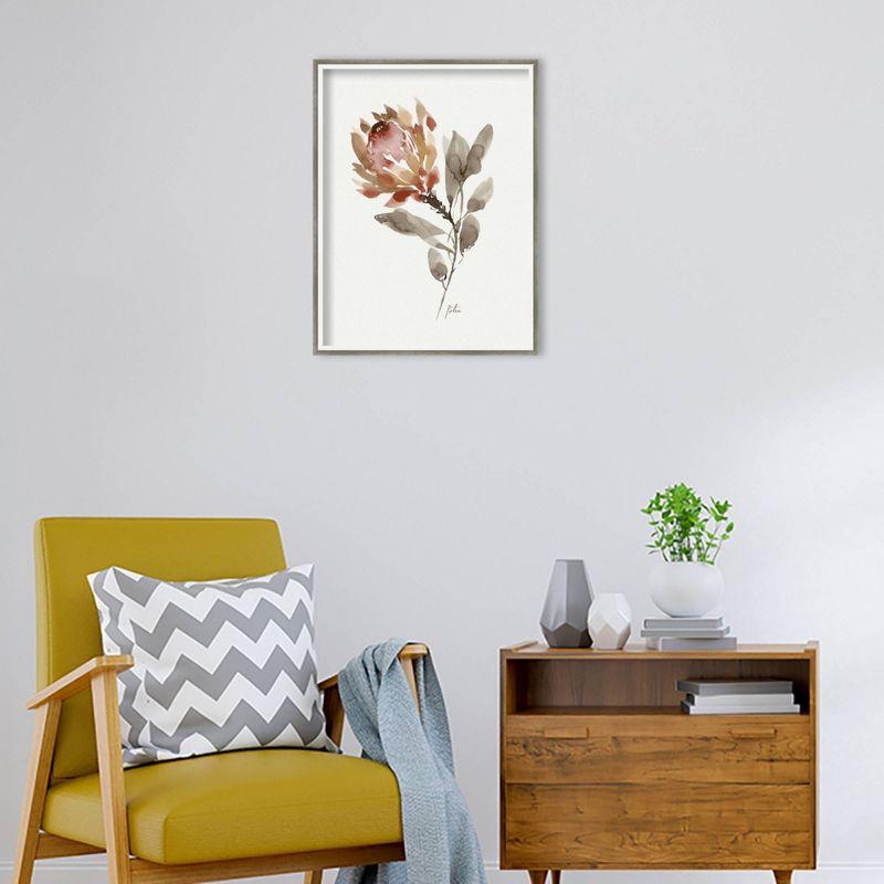 19" x 25" Wild King Protea by Sara Berrenson Wood Framed Wall Art Print - Amanti Art: Modern Botanical Lithograph, Hardwood Frame