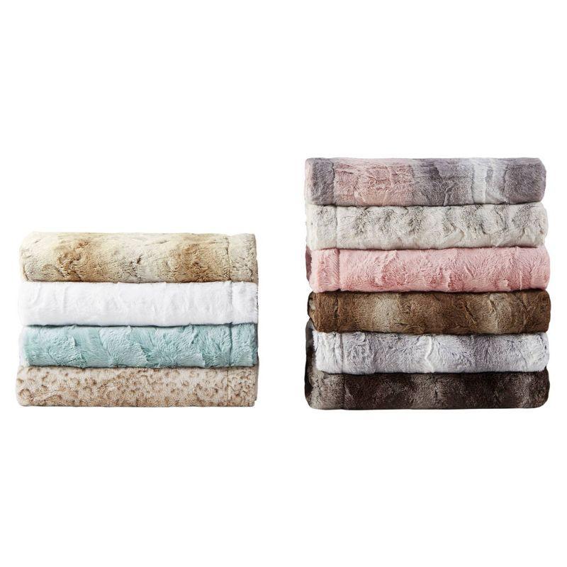 60"x70" Oversized Marselle Faux Fur Throw Blanket - Madison Park