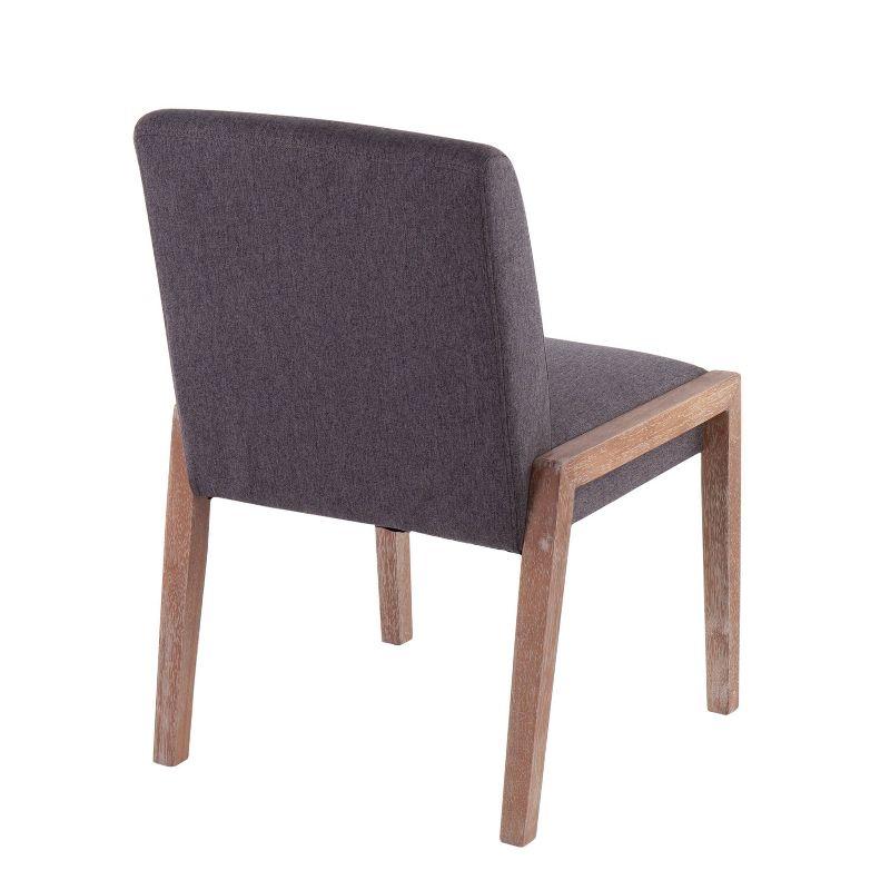 Set of 2 Carmen Dining Chairs White Wash/Gray - LumiSource: Upholstered, Contemporary Style, Wood Legs